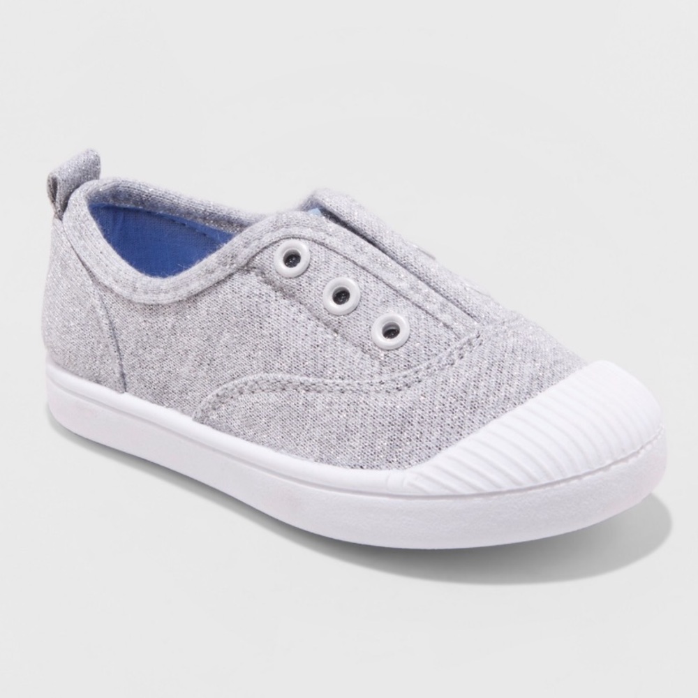 🦄Toddler Girls Canvas Slip on Metallic Sneaker
